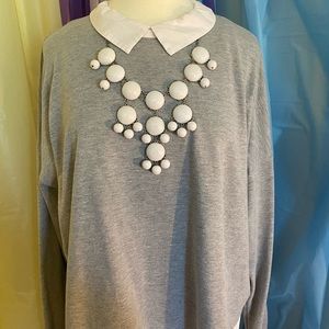 Gray & White Top